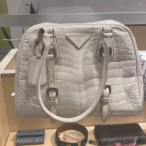 White Croc Prada Handbag